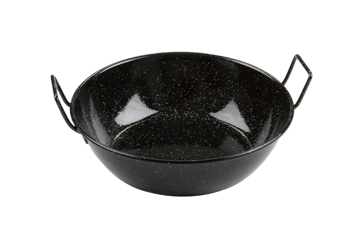 Deep enamelled pan with 2 side handles, 32cm, ideal for cooking paella, stir-fries, and baking with easy maintenance.