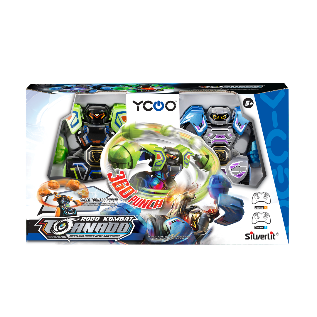 Exciting robot toy featuring 360° Punch, LED-PowerBelt, and Spinning Combo Punch for thrilling battles with friends.