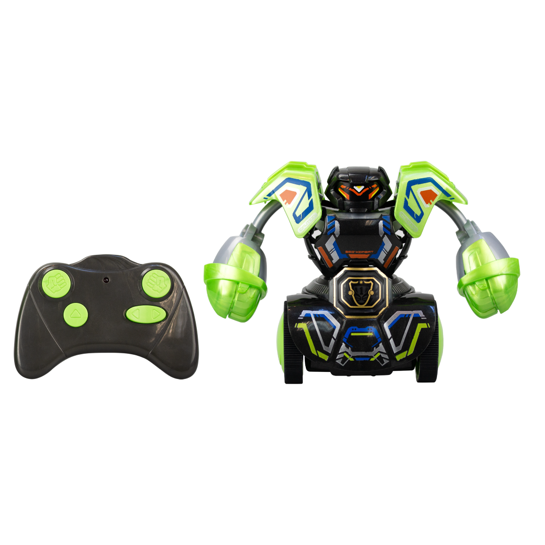 High-energy ROBO KOMBAT Tornado Pack A with LED PowerBelt, 360° Punch, and multi-player modes for exciting robot battles.