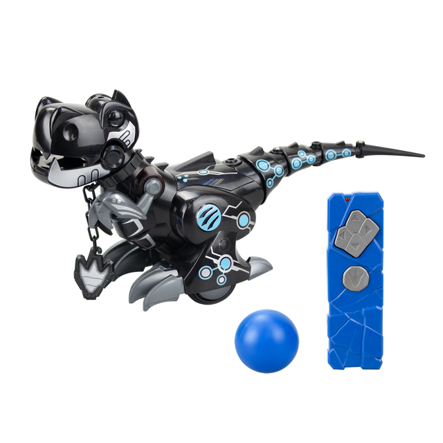 Interactive dinosaur toy with two modes, responding to remote control and touch, perfect for imaginative play.