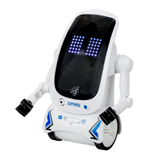 Maze-solving robot with LED face, interactive features, and multiplayer capability for creative STEM learning fun.