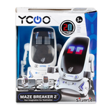 SILVERLIT YCOO MAZE BREAKER II robot with LED face, follows drawn paths, records messages, and enhances STEM learning.