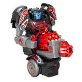 Silverlit YCOO ROBO RAPIDFIRE: 2-in-1 RC blasting robot with transformable remote, LED face, and safe EVA darts for fun gameplay.