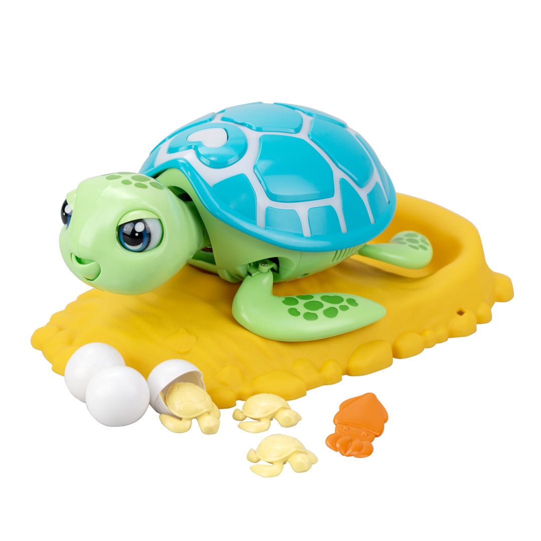 Interactive Silverlit Rescue Turtle toy with healing shell, responsive features, and egg-laying fun for imaginative play.