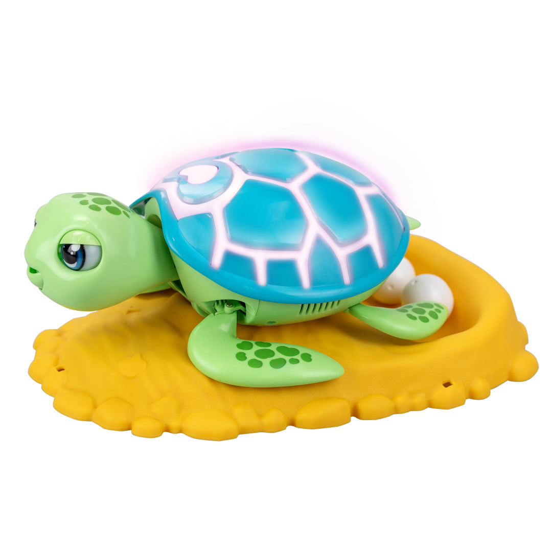 Interactive Silverlit Rescue Turtle toy, enhances pet care play with lights, sounds, and egg-laying fun.