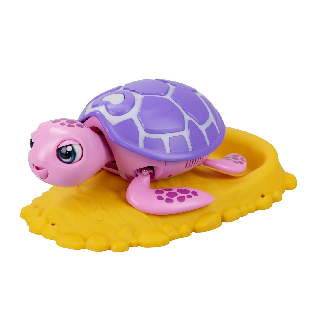 Interactive Silverlit Rescue Turtle toy, featuring healing, feeding, and egg-laying activities for imaginative pet care play.