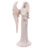 Set of 3 assorted 20cm white standing angel figurines, elegantly designed for home decor and thoughtful gifts.