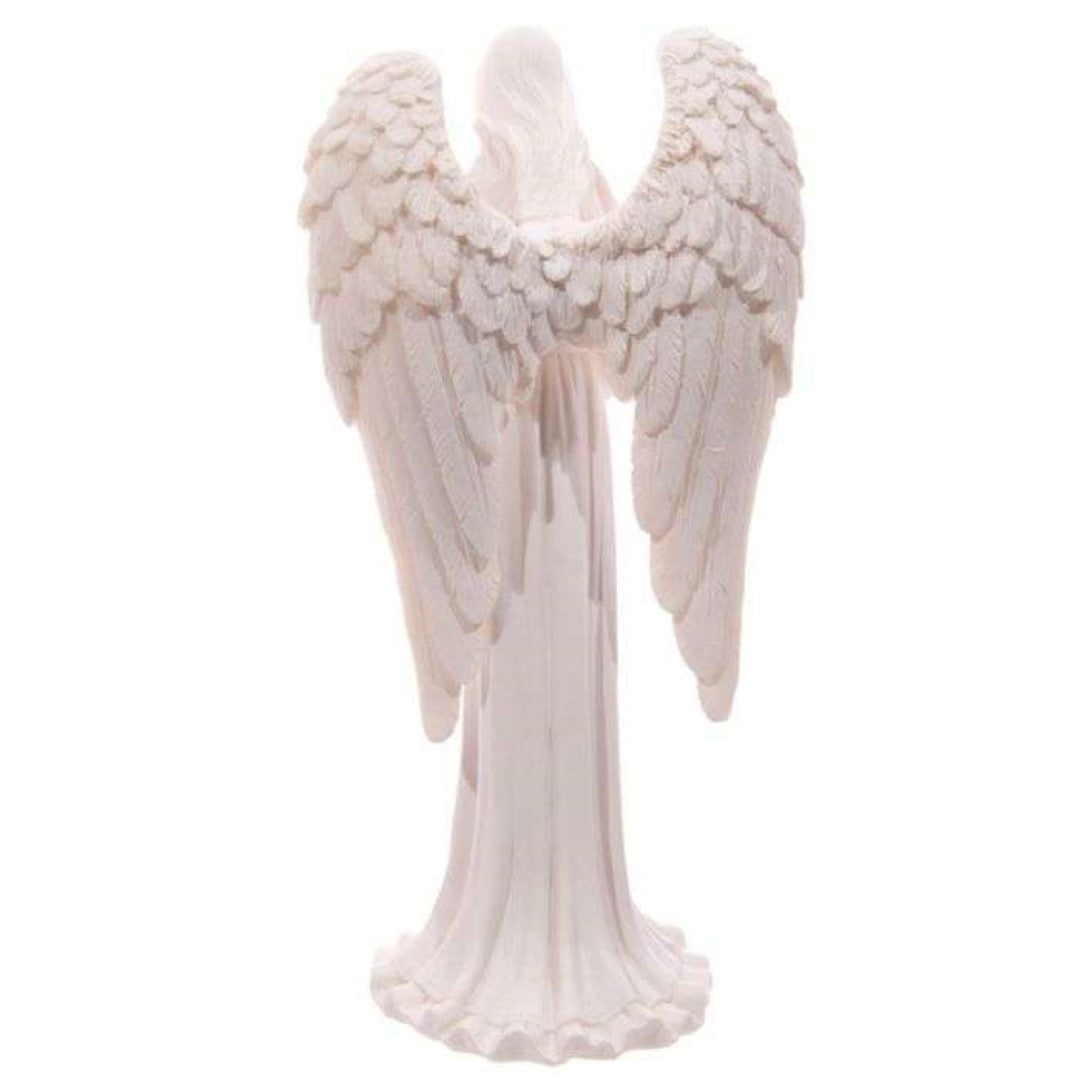 Set of 3 elegant 20cm white angel figurines, each in unique poses, perfect for home decor and thoughtful gifts.