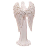 Set of 3 elegant 20cm white angel figurines, each in unique poses, perfect for home decor and thoughtful gifts.