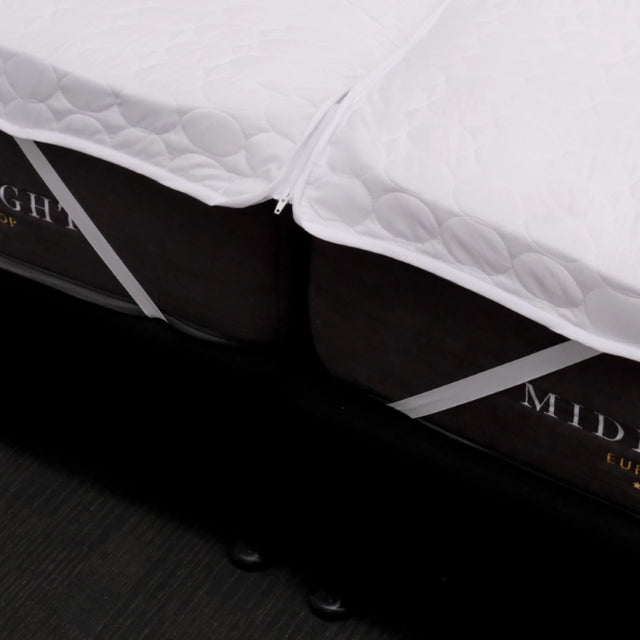 Luxurious quilted mattress protector for Super King split mattresses, featuring hypoallergenic material and eco-friendly design.