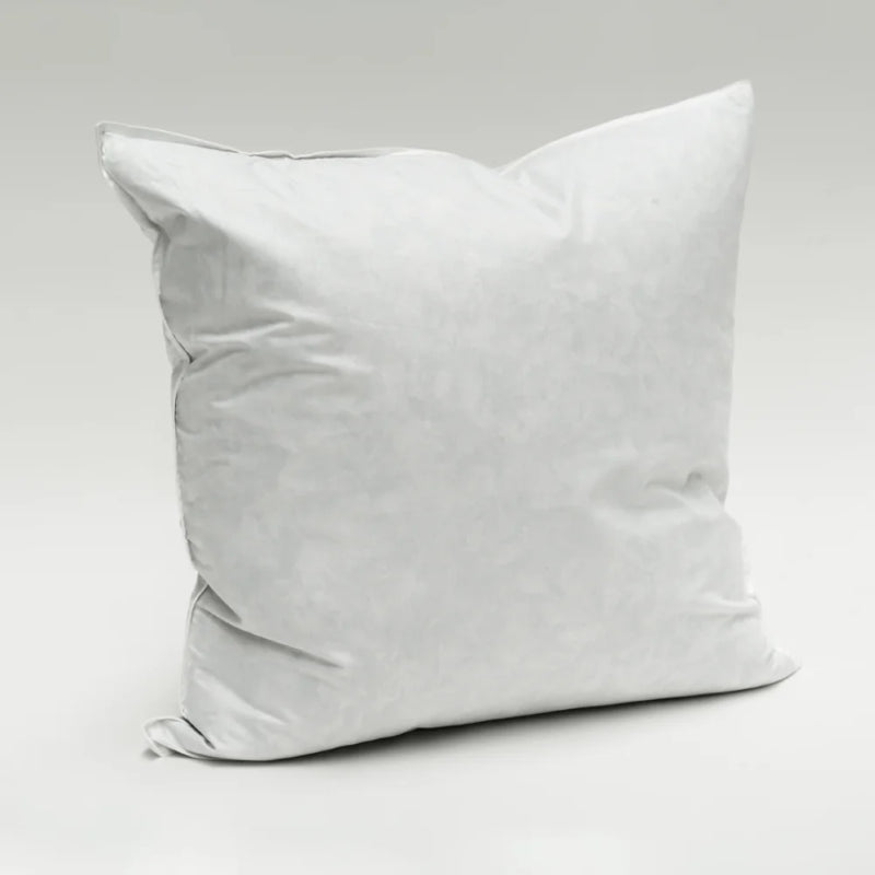 Soft 50 x 50cm feather cushion inner filled with 100% grey duck feathers for luxurious comfort and support.