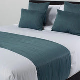 Reversible polyester bed runner in Lagoon design, sized 50cm x 185cm, perfect for Single/King Single beds.