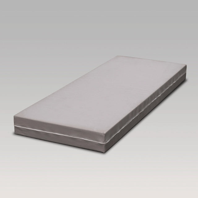 Foam mattress for DOC huts, 1900mm x 750mm, with durable fire-retardant cover and premium supportive polyurethane foam.