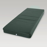 Grey waterproof foam mattress with fire retardant cover, 150mm thick, perfect for bunk beds and easy to clean.