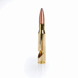 .50 Caliber bullet-shaped bottle opener, combining military style with functionality for easy beverage access.