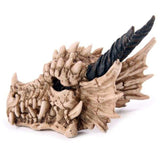 Dragon Skull Money Box in high-quality resin, 19cm long, with intricate design and coin slot for stylish savings.