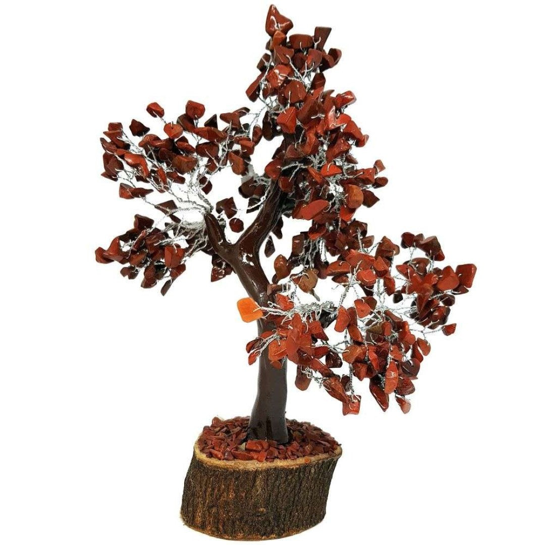 Jumbo Red Jasper Wish Tree, 20cm tall, features polished red jasper gemstones, promoting positive energy and emotional healing.