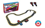 Micro Scalextric Super Speed Race Set featuring Lamborghini Huracán EVO and Porsche 911 Turbo with customizable track.