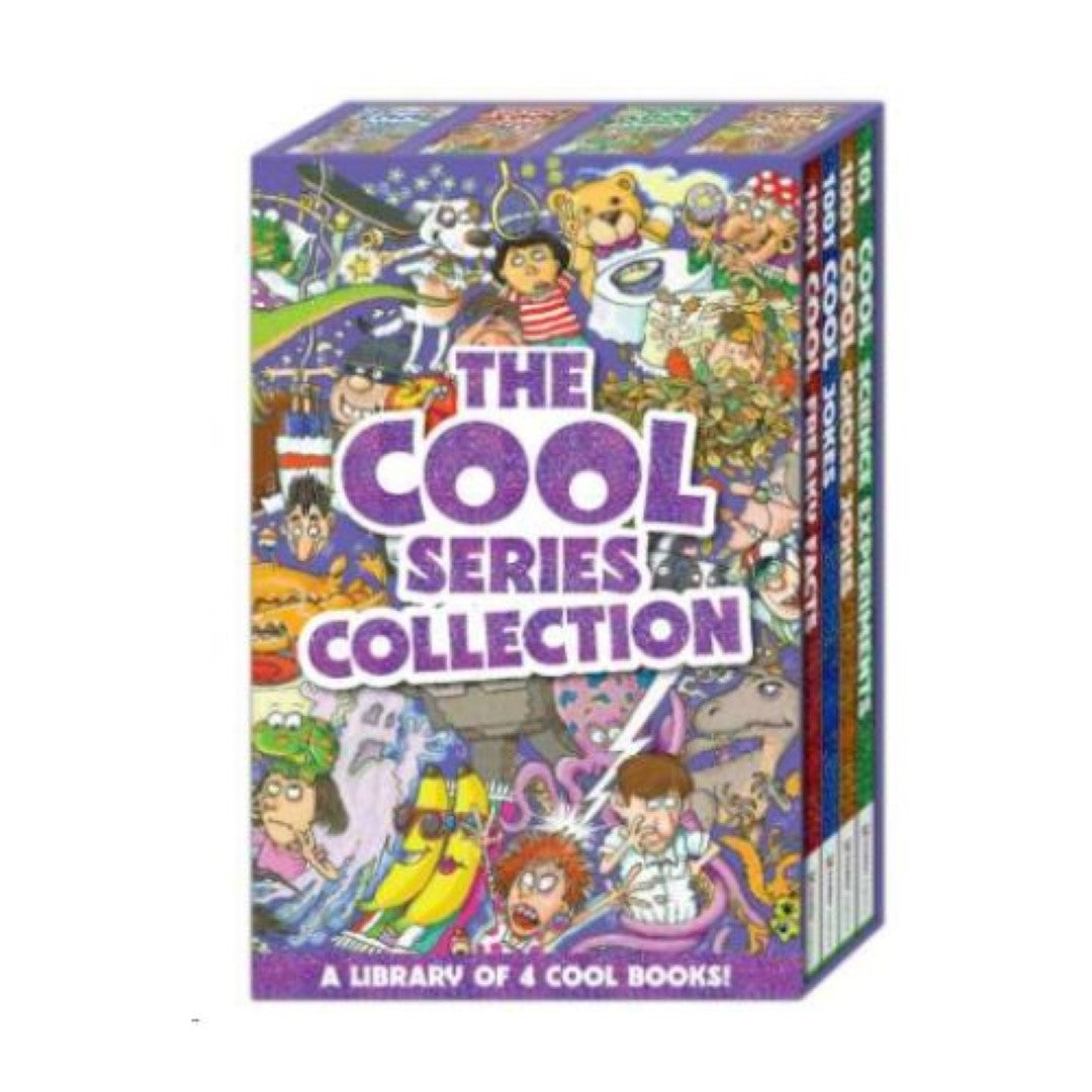 The Cool Series Collection Box Set featuring jokes, facts, and science experiments for fun learning adventures.