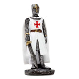 Assorted set of 3 Crusader Knight ornaments, each 10.5cm tall, great for display or gifting.