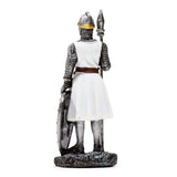 Set of 3 assorted Crusader Knight ornaments, each 10.5cm tall, ideal for decoration or collectible display.