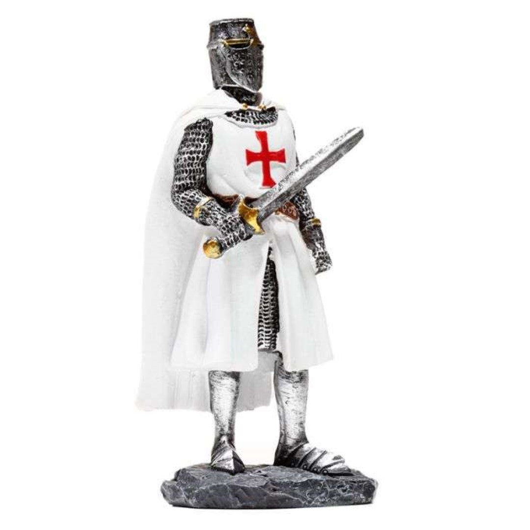 Intricately designed set of 2 Crusader Knight ornaments, perfect for unique holiday decor and festive displays.