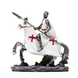 Intricately designed crusader knight ornaments on horseback, showcasing medieval charm in a set of 2 assorted units.