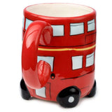 Ceramic mug shaped like a London Routemaster bus, featuring iconic designs and 460ml capacity.