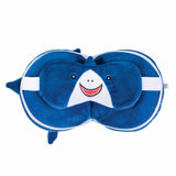 Adorable Smoosho's Pals Shark travel mask and pillow, designed for comfort and fun on journeys.