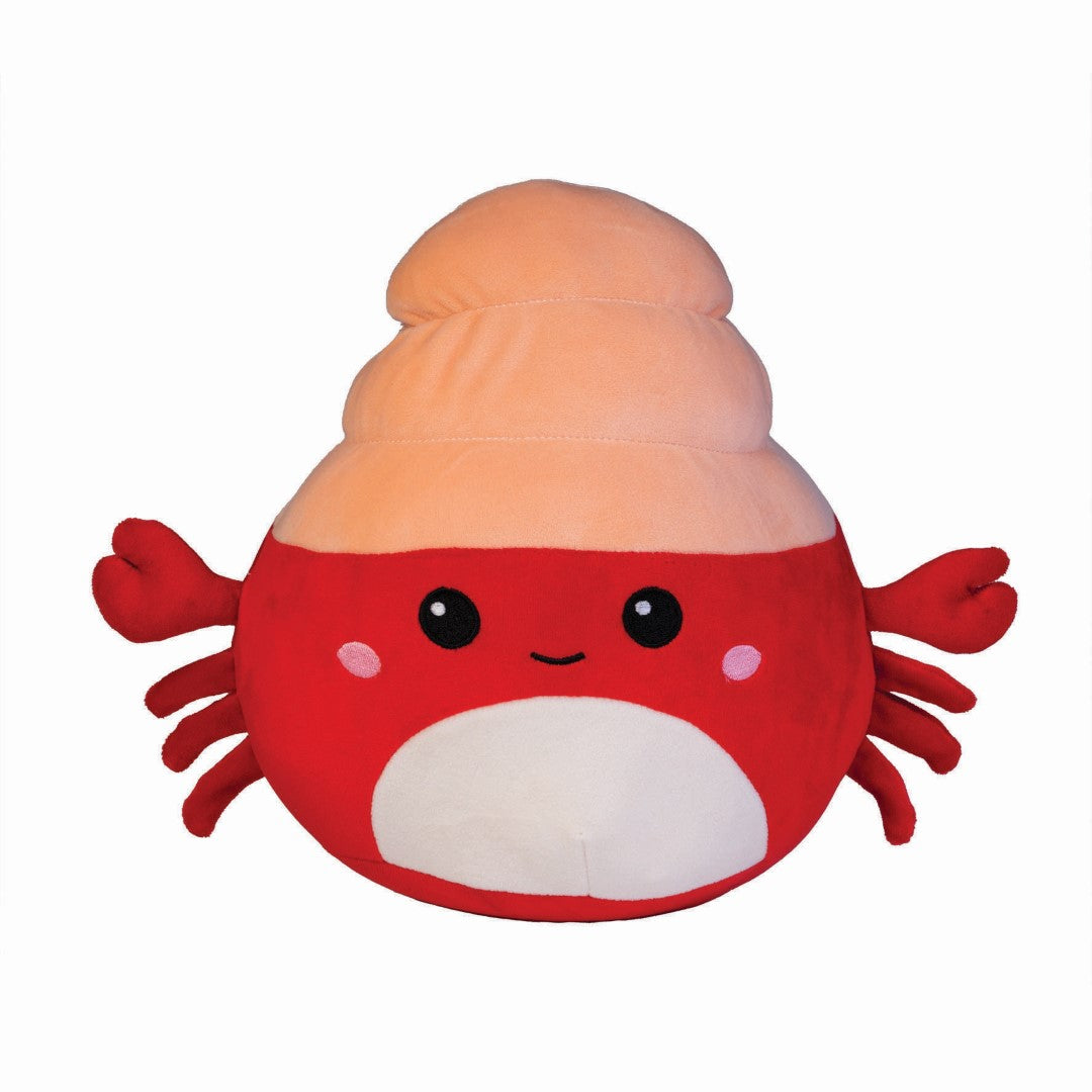 Adorable 22cm plush crab toy made from ultra-soft velour, perfect for cuddles, decoration, and travel comfort.