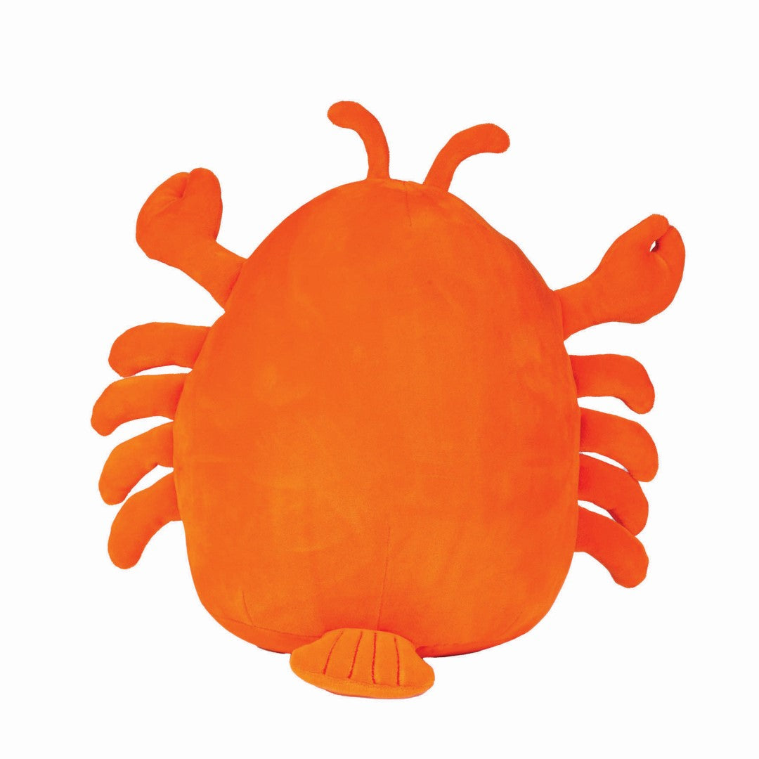 Adorable 22cm plush lobster toy in vibrant red, made from soft velour for cuddling and imaginative play.