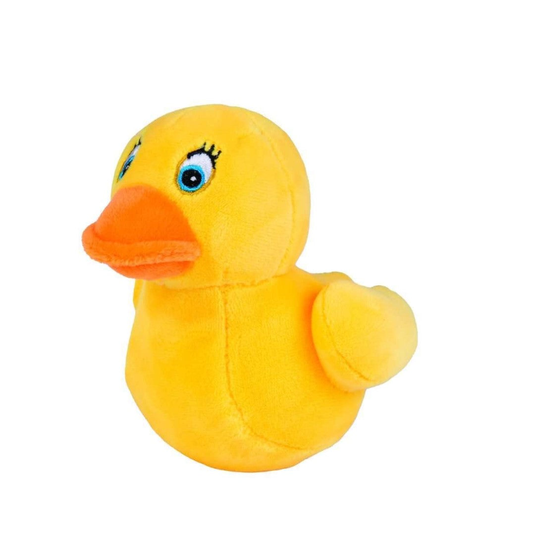 Colorful plush balls shaped like yellow ducks that pop with a squeeze, offering stress relief and tactile fun for all ages.