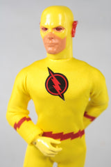 Collectible MEGO Reverse Flash figurine celebrating 50 years, featuring vibrant costume and 26 points of articulation.