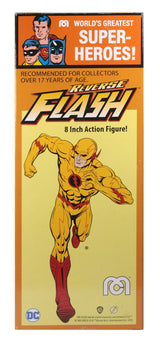 Collectible MEGO Reverse Flash figurine, 8-inch, 26 points of articulation, retro styling, 50th anniversary edition.