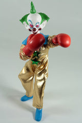 Collectible MEGO Killer Klowns Shorty figurine in boxing gloves, 8-inch tall with 14 points of articulation, nostalgic design.