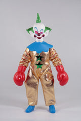 MEGO Killer Klowns Shorty collectible figurine in boxing gloves, 8-inch with 14 articulation points, perfect for fans.