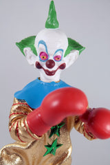 Detailed 8-inch MEGO Killer Klowns Shorty collectible figurine in boxing gloves, featuring 14 points of articulation.