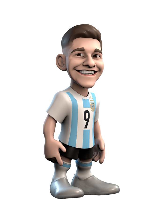 Detailed collectible figurine of footballer Julian Alvarez, showcasing his agility and flair on the pitch for fans and collectors.