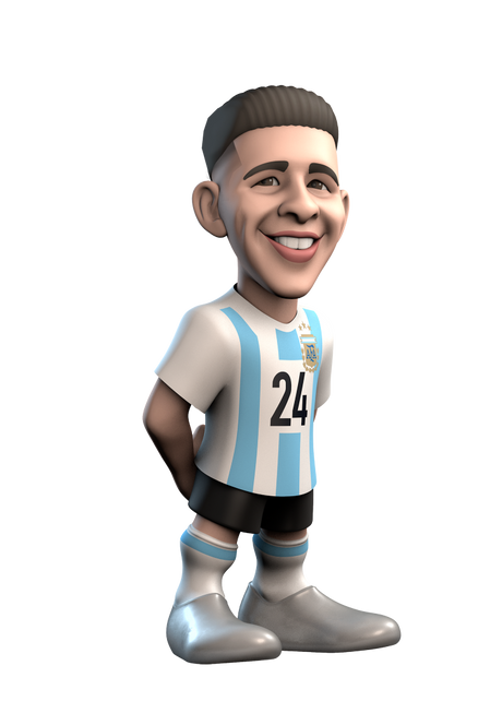 MINIX Enzo Fernandez collectible figurine showcasing intricate details and dynamic pose, perfect for soccer fans and collectors.