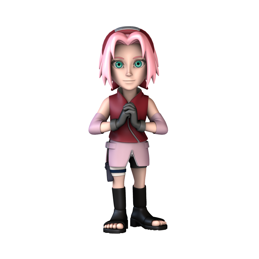 Collectible MINIX Sakura Haruno figurine showcasing fierce detail, perfect for Naruto fans and collectors.