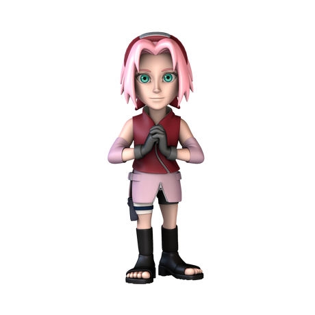 Collectible MINIX Sakura Haruno figurine showcasing fierce detail, perfect for Naruto fans and collectors.