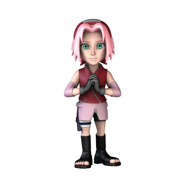 Collectible MINIX Sakura Haruno figurine showcasing fierce detail, perfect for Naruto fans and collectors.