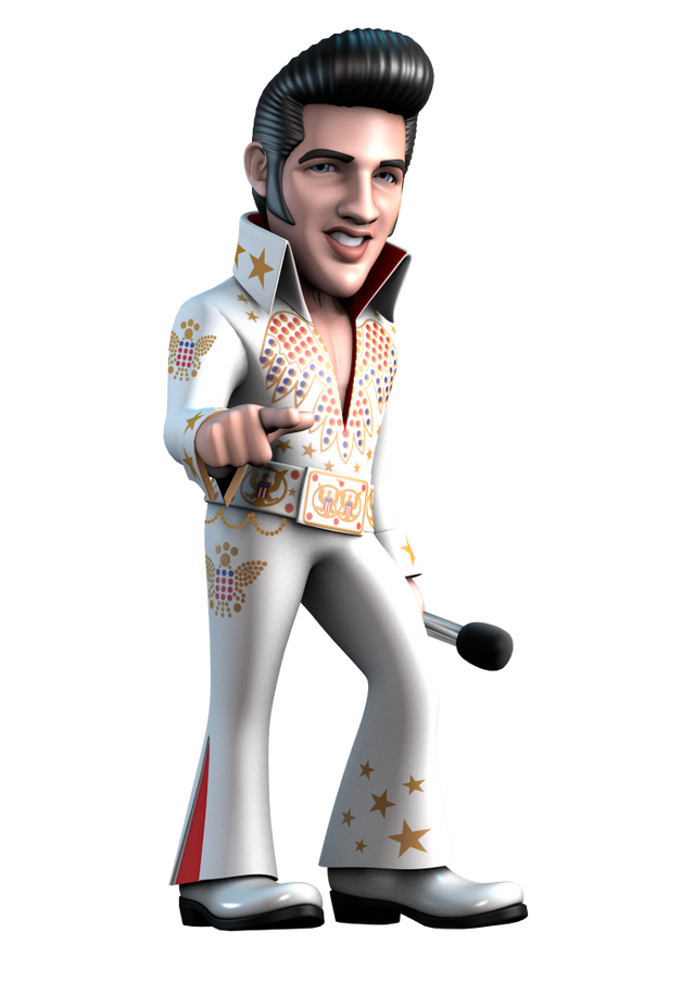 MINIX Elvis figurine showcasing intricate details, perfect for collectors and fans of iconic music legends.