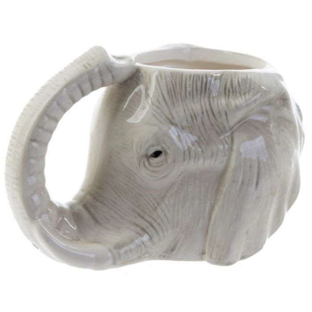 Elephant head shaped ceramic mug (450ml) adds whimsy to your coffee routine; perfect for animal lovers.