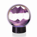 LED Sand Art in purple with color-changing lights, creating mesmerizing patterns for relaxation and decor, 19cm tall.