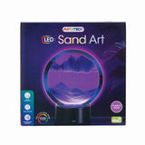 LED Sand Art in purple with color-changing lights, creating mesmerizing patterns for a calming ambiance. 19cm tall.