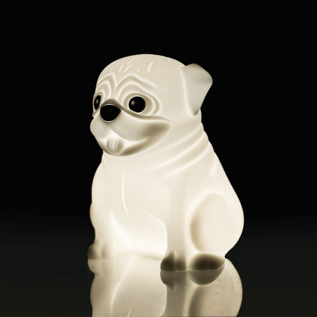 Soft silicone pug LED touch lamp with adjustable brightness, perfect for kids' rooms and bedtime routines.