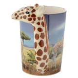 Ceramic mug with a giraffe decal and shaped handle, 400ml capacity, perfect for adding a whimsical touch to your drinkware.