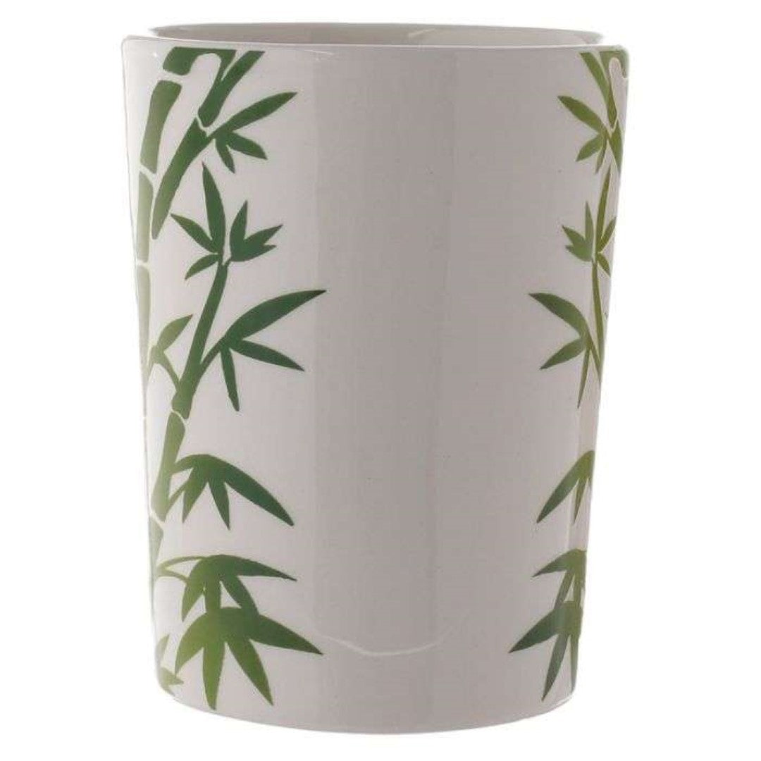 Ceramic mug featuring a panda and bamboo decal, shaped handle, 400ml capacity, ideal for coffee or tea.