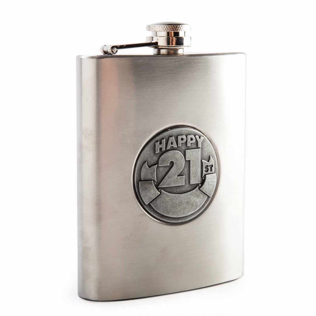 Metal Flask - 21st Engravable (13.5cm)